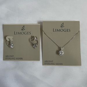 Sterling silver necklace and earring set